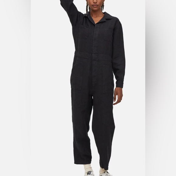 knee length dresses for ladies Linen Long Sleeve Jumpsuit in Sedona Size Small by Mate